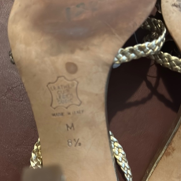 Michael Kors Leather Gold Heel Sandals - Picture 10 of 11